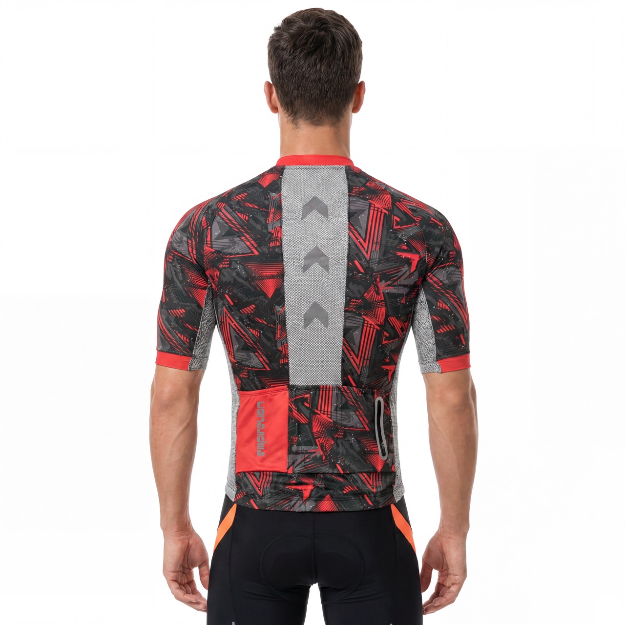 Kurzarm-Raglan-Radtrikot mit Digitaldruck und hohem Halsausschnitt