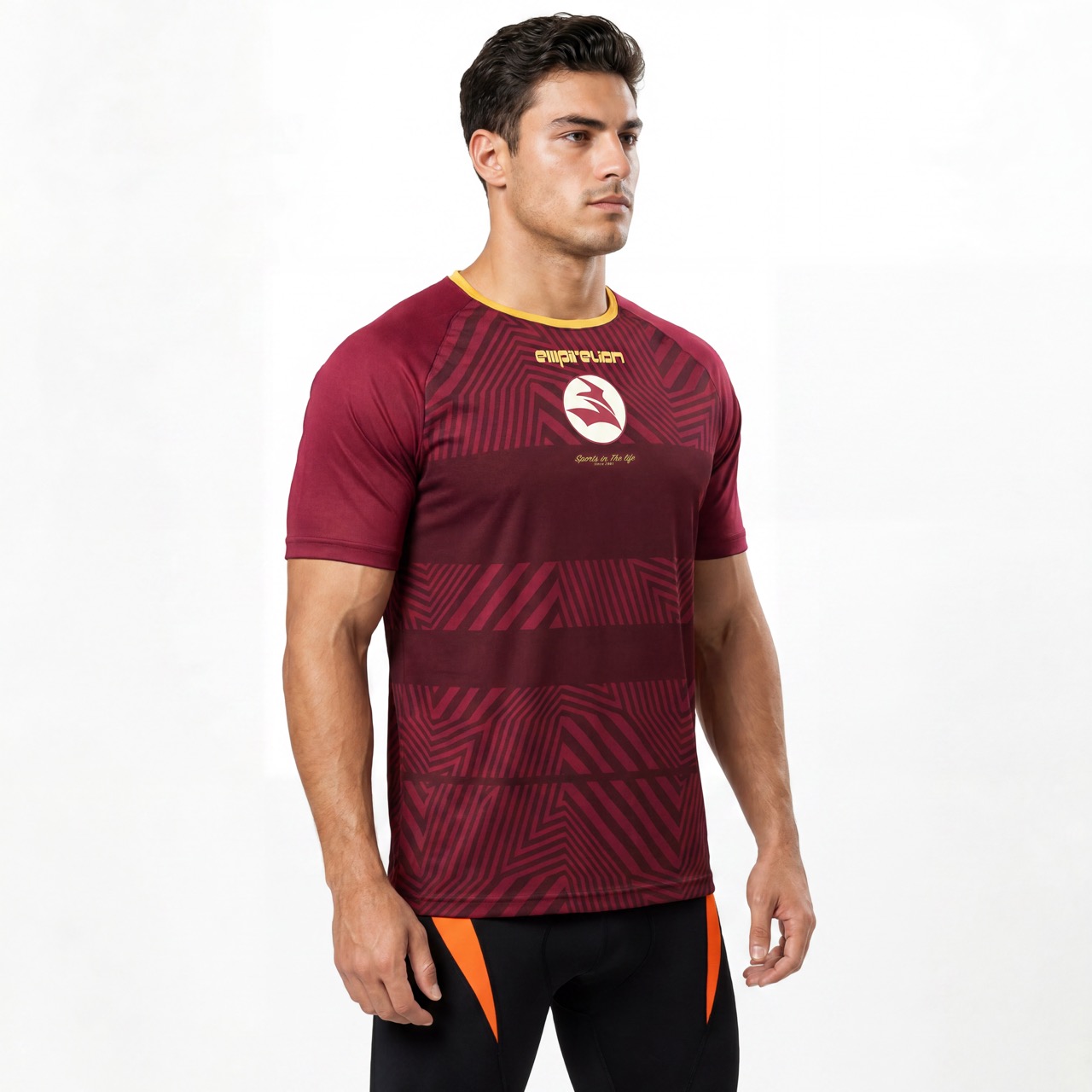 Herren-T-Shirt mit bedrucktem Fußballtrikot und Logo