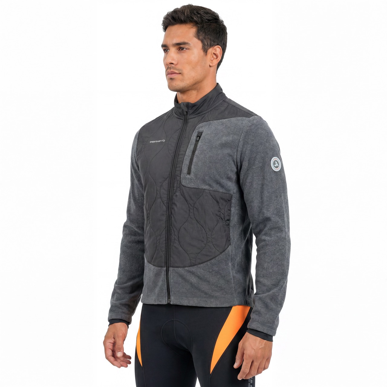 Warme Polar-Fleece-Fahrradjacke für Herren mit gepolsterten Einsätzen