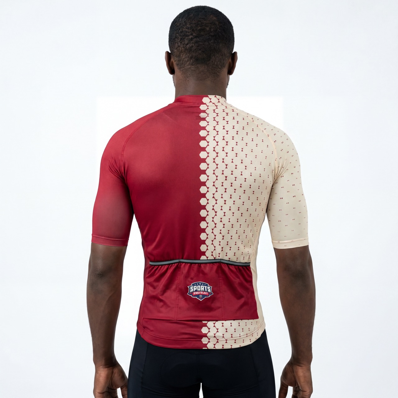 Kurzärmliges Radtrikot mit Allover-Print