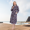 Frauen Flanell Fleece Robe, warmer, langen Bademantel für Frauen Schalkragen Nachthemd mit Taschen