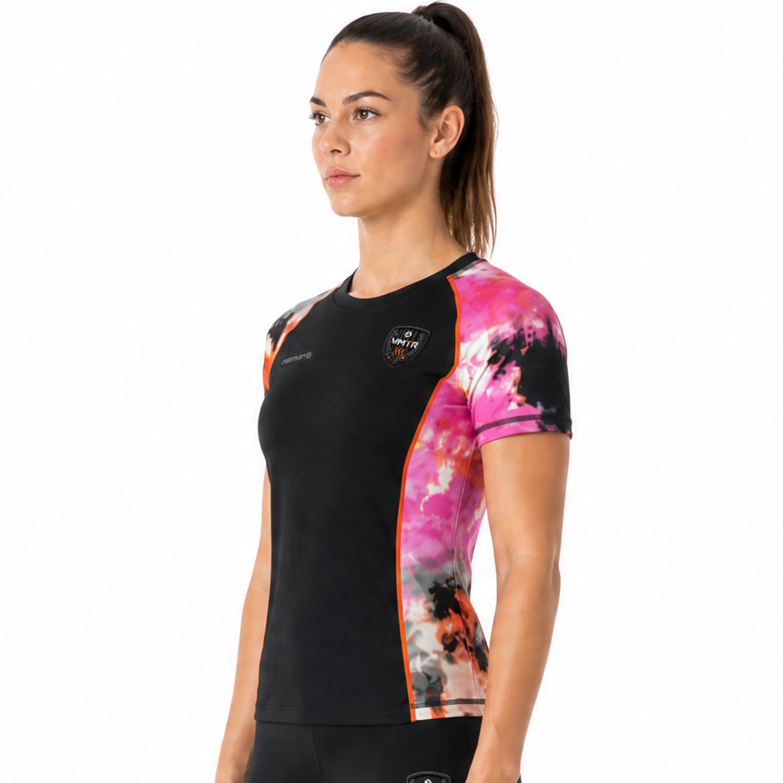 VMTR Damen Kurzarm-T-Shirt mit Rundhalsausschnitt