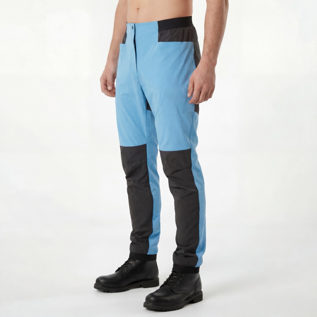 Herren-Wanderhose mit Farbblock-Motiv, elastische Taille