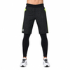 Windfeste Herren-Baselayer-2-in-1-Baselayer-Hose mit verstellbarer Taille für den Außenbereich mit Steppmuster und Farbblock