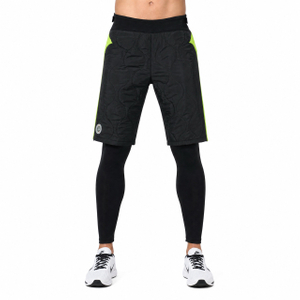 Windfeste Herren-Baselayer-2-in-1-Baselayer-Hose mit verstellbarer Taille für den Außenbereich mit Steppmuster und Farbblock