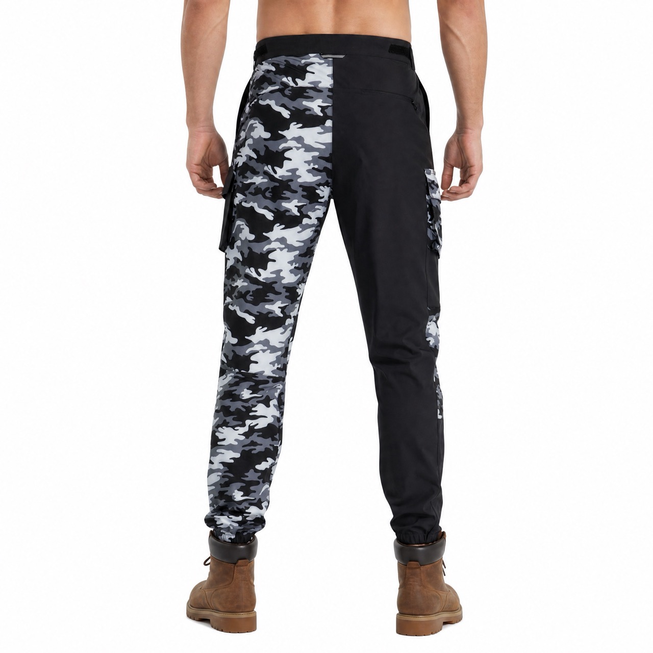 Wanderhose für Herren mit Camouflage-Print und Farbblockeinsätzen