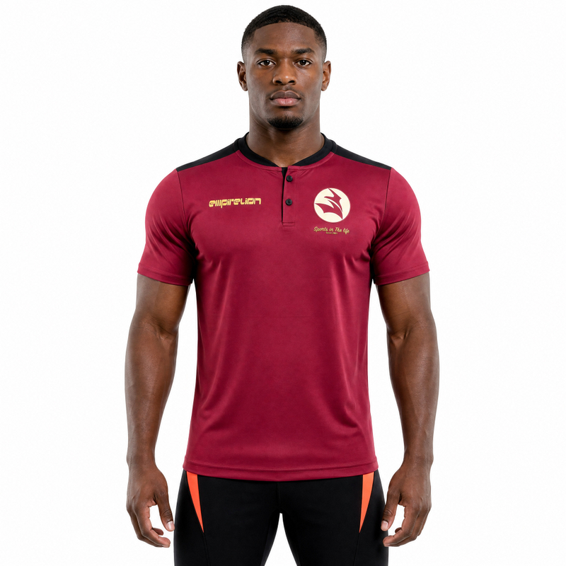 Herren-T-Shirt mit Opa-Knöpfen