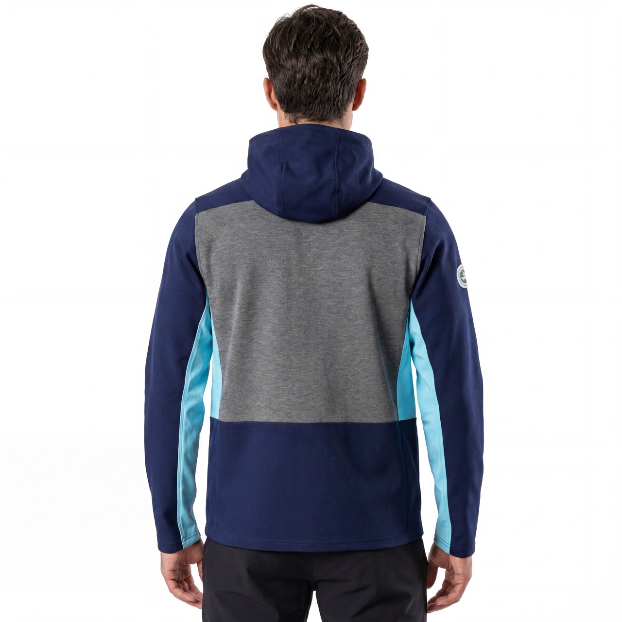 Herren-Kapuzenjacke mit Reißverschluss, zum Wandern, Bergsteigen, Alpinismus, Laufen, Farbblockierung