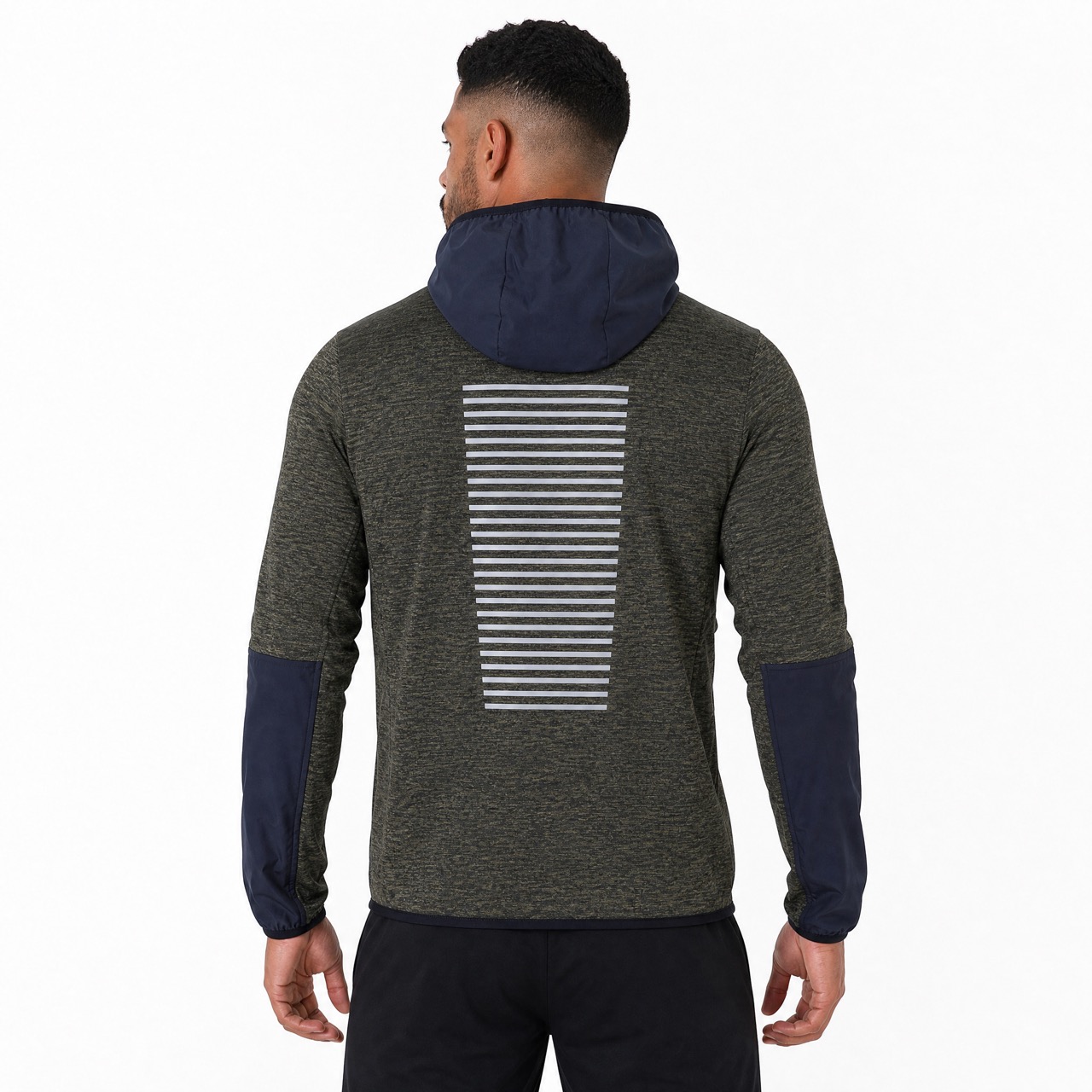 Mittelschwerer Trekking-Hoodie mit aufgesetzter Tasche und halbem Reißverschluss