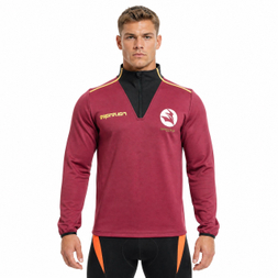 Herren-Sportjacke mit halbem Reißverschluss und Farbblock