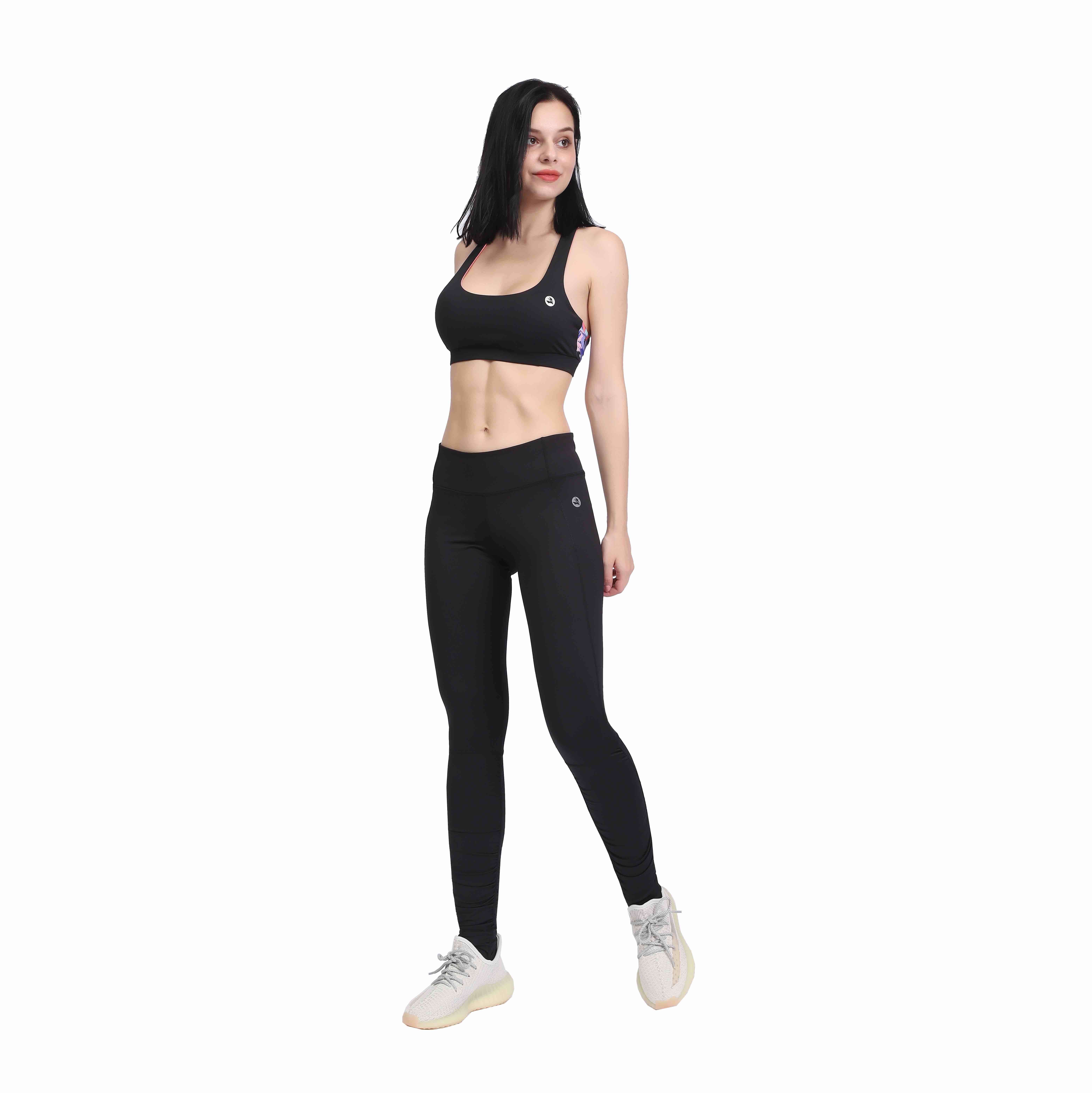 Lange Yogahosen für Damen, Sportleggings mit Zwickel im Schritt, Laufhose, hohe Taille, Stretch-Fitnesshose