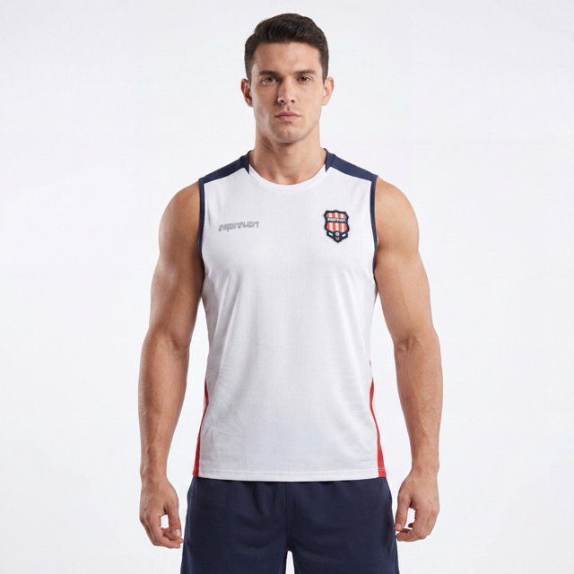 Herren-Weste mit Farbblock-Fußballteam-Logo
