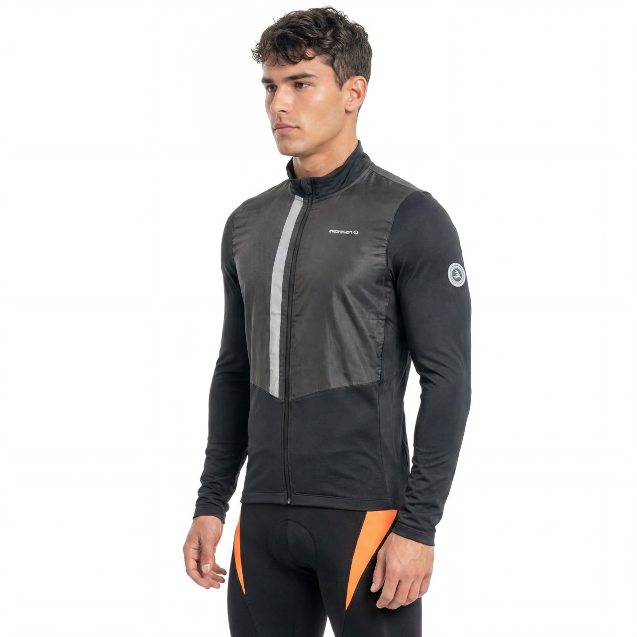 Windfeste Herren-Fahrradjacke mit reflektierenden Besätzen