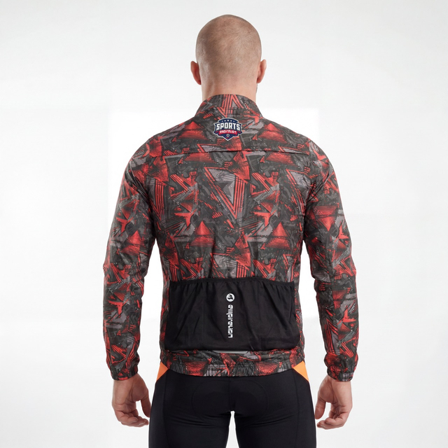 Wasserfeste Regenradjacke mit Allover-Print und reflektierendem Besatz