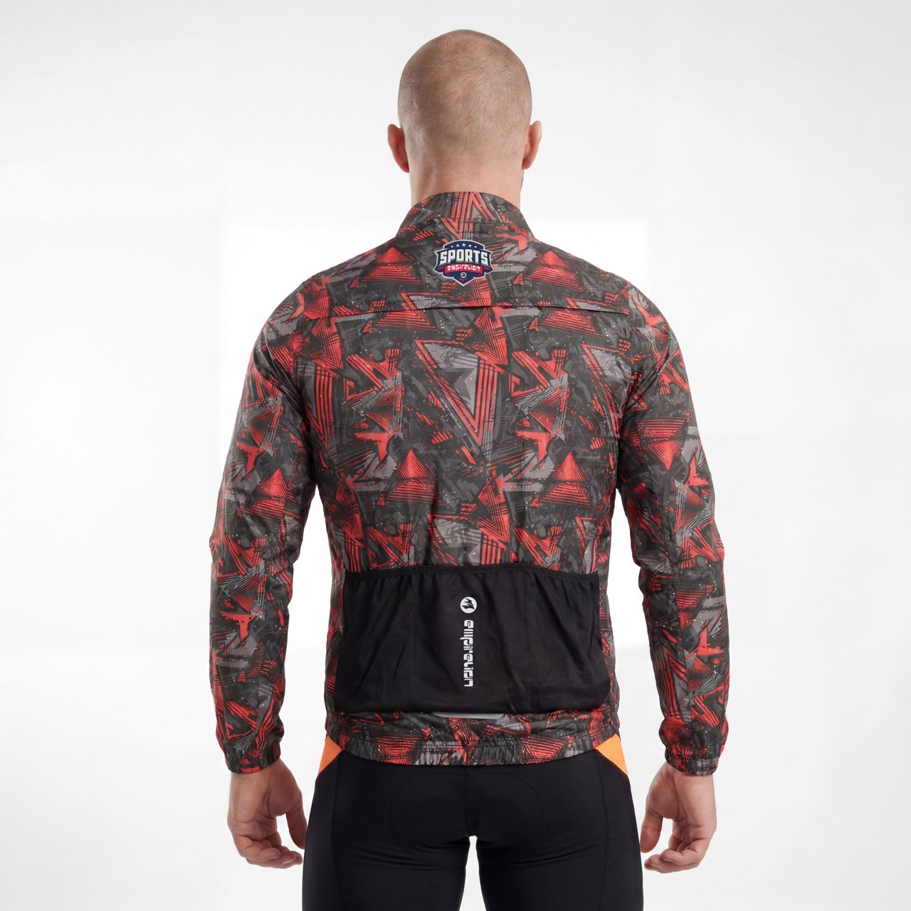 Wasserfeste Regenradjacke mit Allover-Print und reflektierendem Besatz