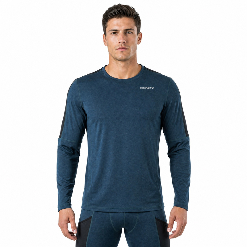 Farbblockierte Baselayer-Oberteile aus Merinowolle für Herren