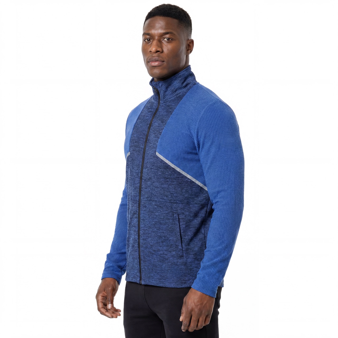 Mittelschwere Herren-Trekking-Laufjacke mit durchgehendem Reißverschluss