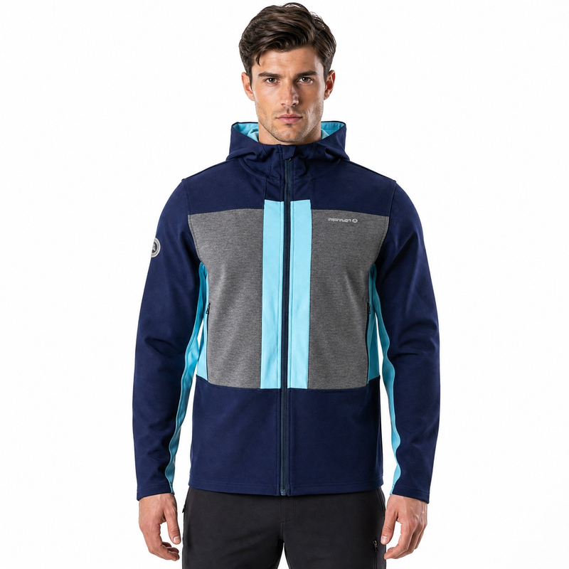 Herren-Kapuzenjacke mit Reißverschluss, zum Wandern, Bergsteigen, Alpinismus, Laufen, Farbblockierung