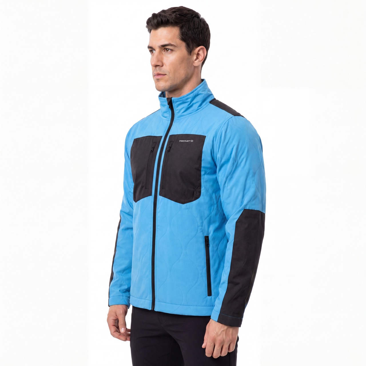 Herren-Jacke mit Reißverschluss, Camping, Wandern, Bergsteigen, Alpinismus, Quilten, Farbblockierung