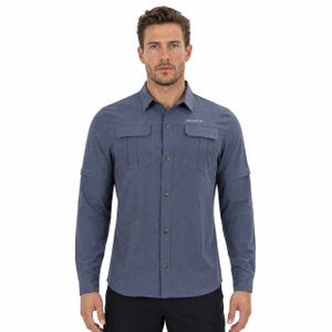 Herren-Trekking-Wander-Camping-Angel-Walking-Ärmel-Zip-Off-2-in-1-Hemden