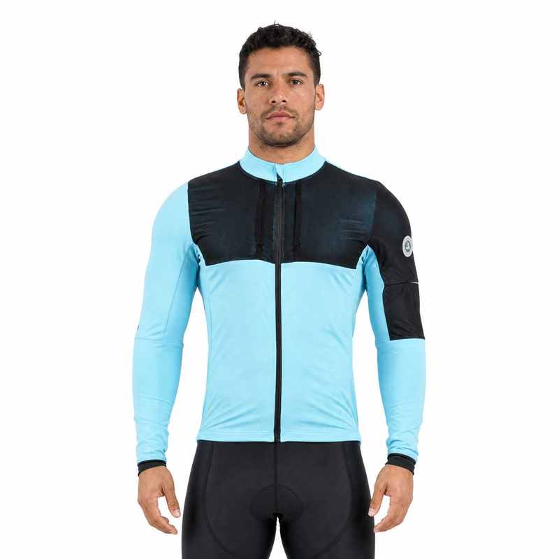 Herren-Fleece-Radjacke mit Netztasche und doppelter Gesäßtasche