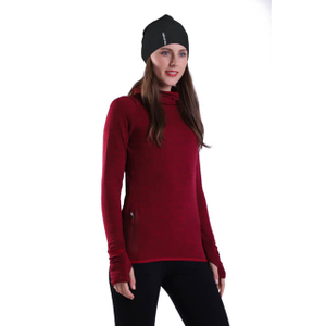 Frauen Yoga Pullover Rot Wärme Fleece Athletic Long Sleisee Laufen mit Daumenloch Reißverschluss Tasche