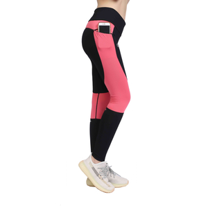 Damennetz Panel Reißverschluss Taschen Fitnessstudio -Training Leggings Yogahosen