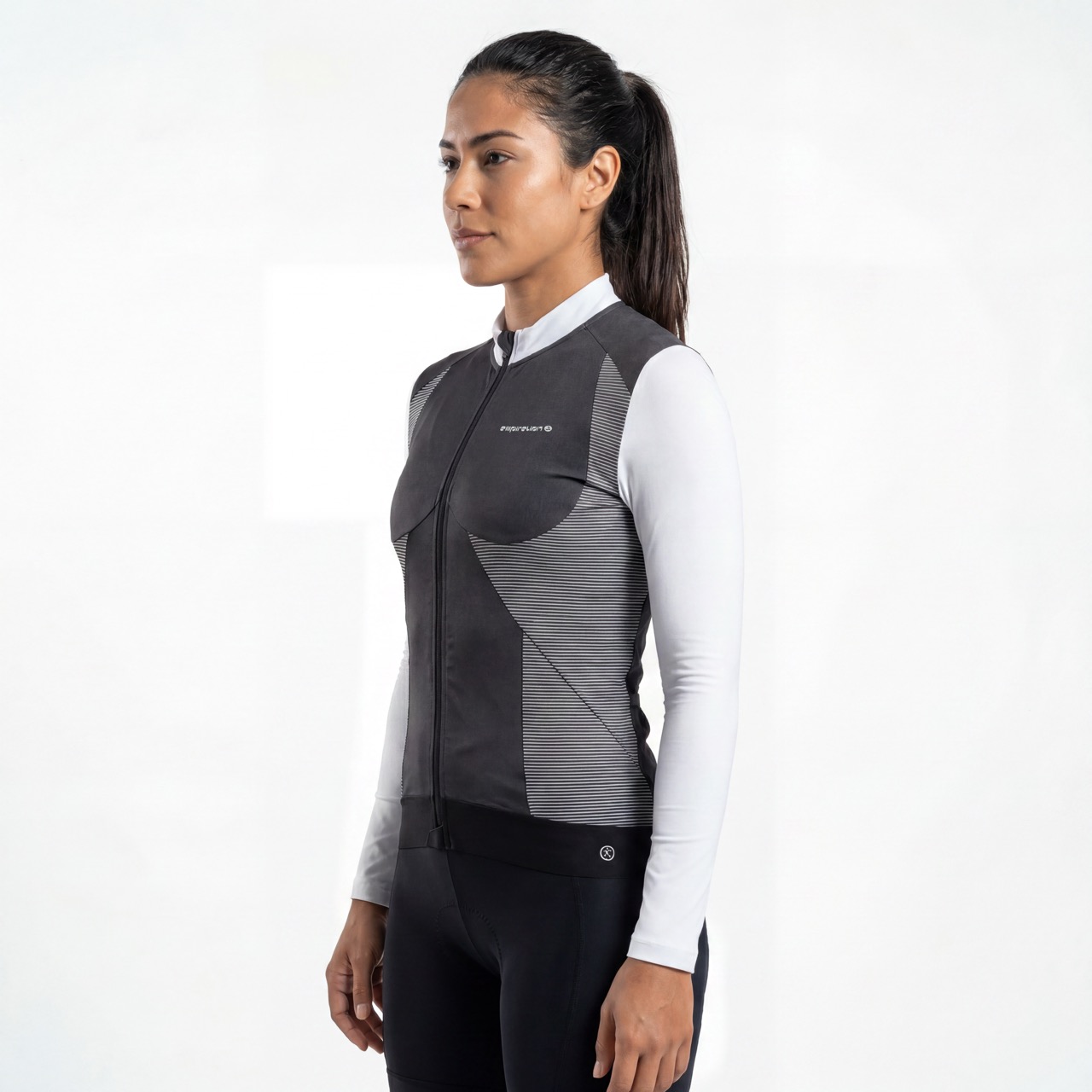 Damen-Radtrikotjacke mit Farbblockeinsätzen