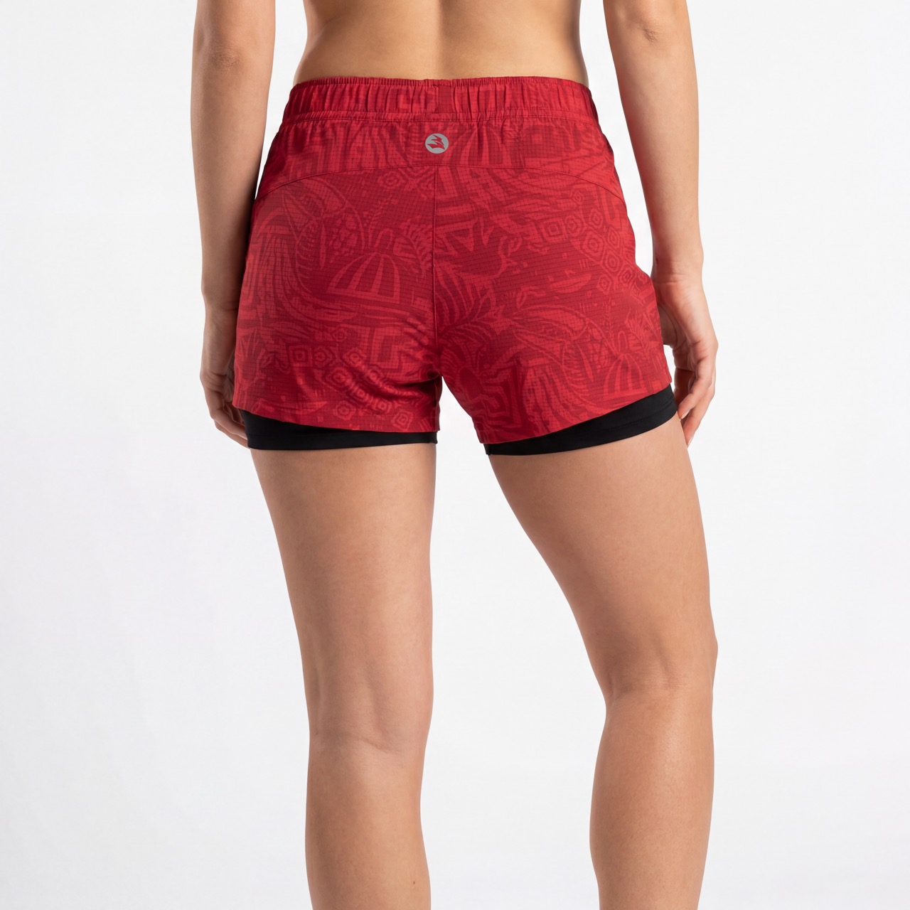 2-in-1-Laufshorts mit Allover-Print für Damen