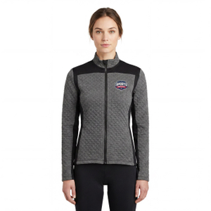 Gesteppte Farbblock-Fahrradjacke für Damen