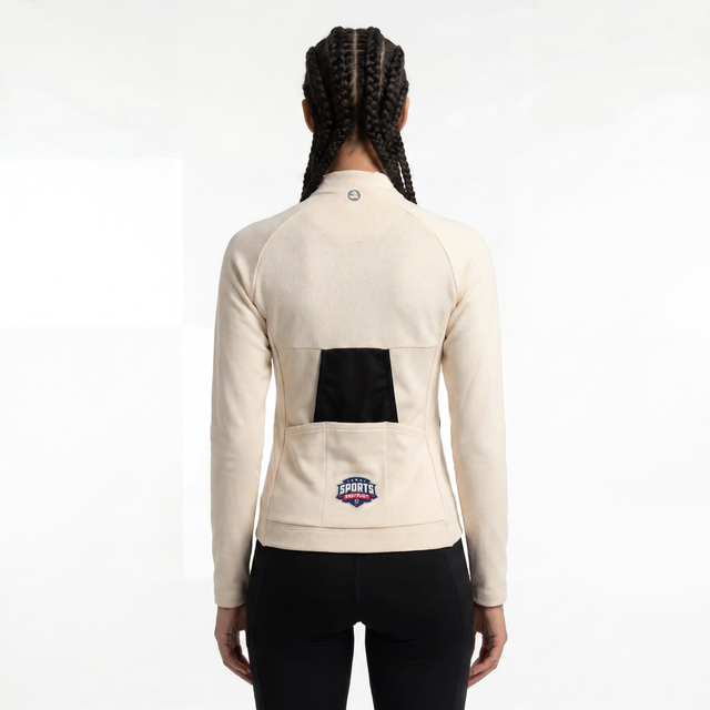 Damen-Fahrradjacke mit Reglan-Ärmeln und Mesh-Besatz