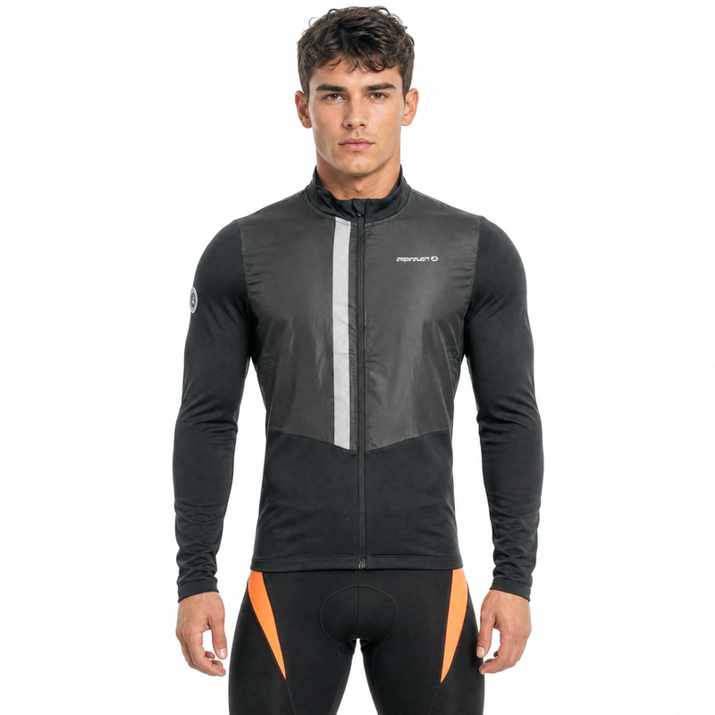 Windfeste Herren-Fahrradjacke mit reflektierenden Besätzen