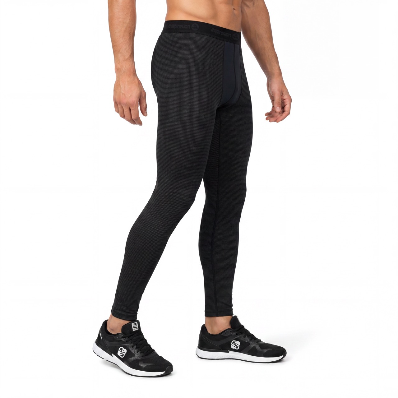 Herren-Unterwäsche aus garngefärbtem Innenfleece mit halbem Reißverschluss und Thermo-Leggings mit halbem Reißverschluss