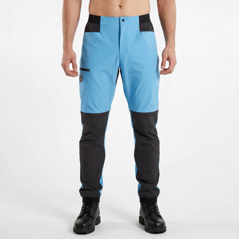 Herren-Wanderhose mit Farbblock-Motiv, elastische Taille