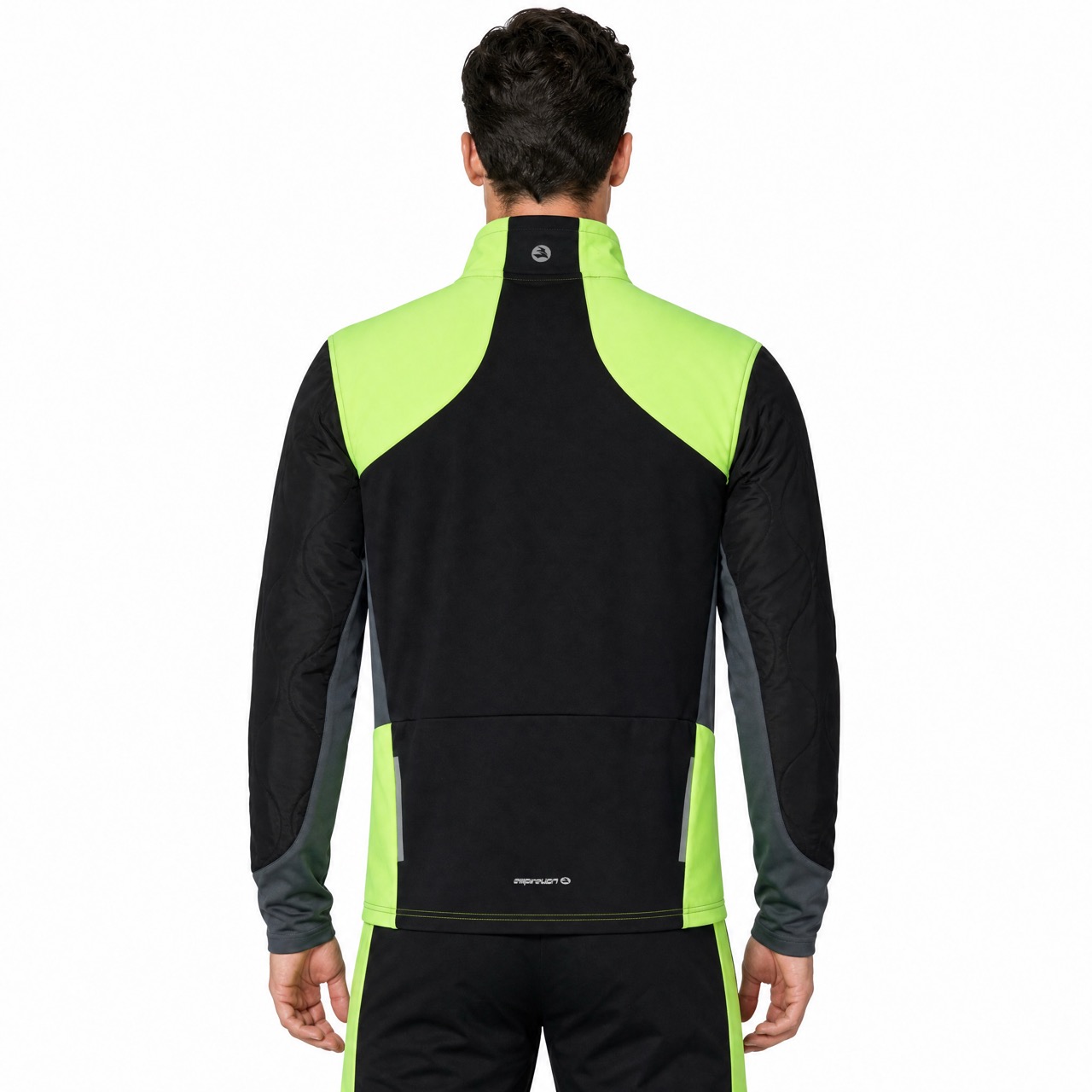 Windfeste Herren-Outdoor-Jacke mit Stepp-Farbblock und Fluro-Besatz