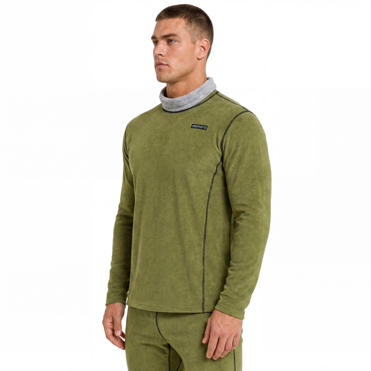 Reversible Herren-Unterwäsche-Oberteile aus farbblockiertem, doppelt gebürstetem Fleece