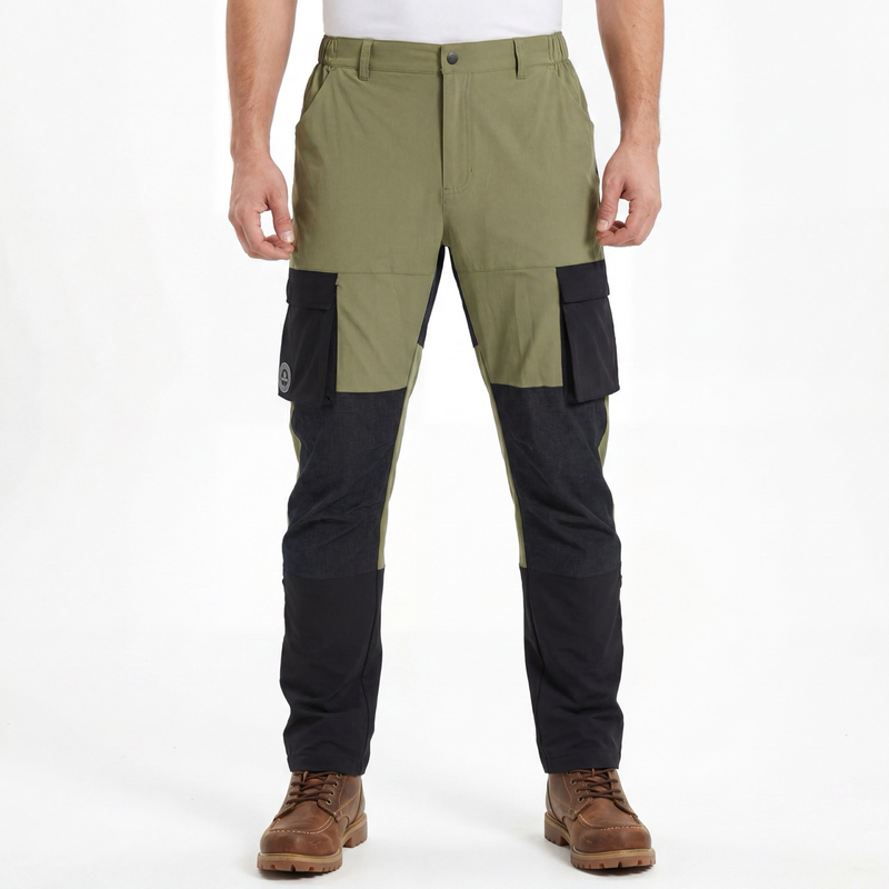 Herren-Sportmode-Cargohose, Farbblock-Trekkinghose
