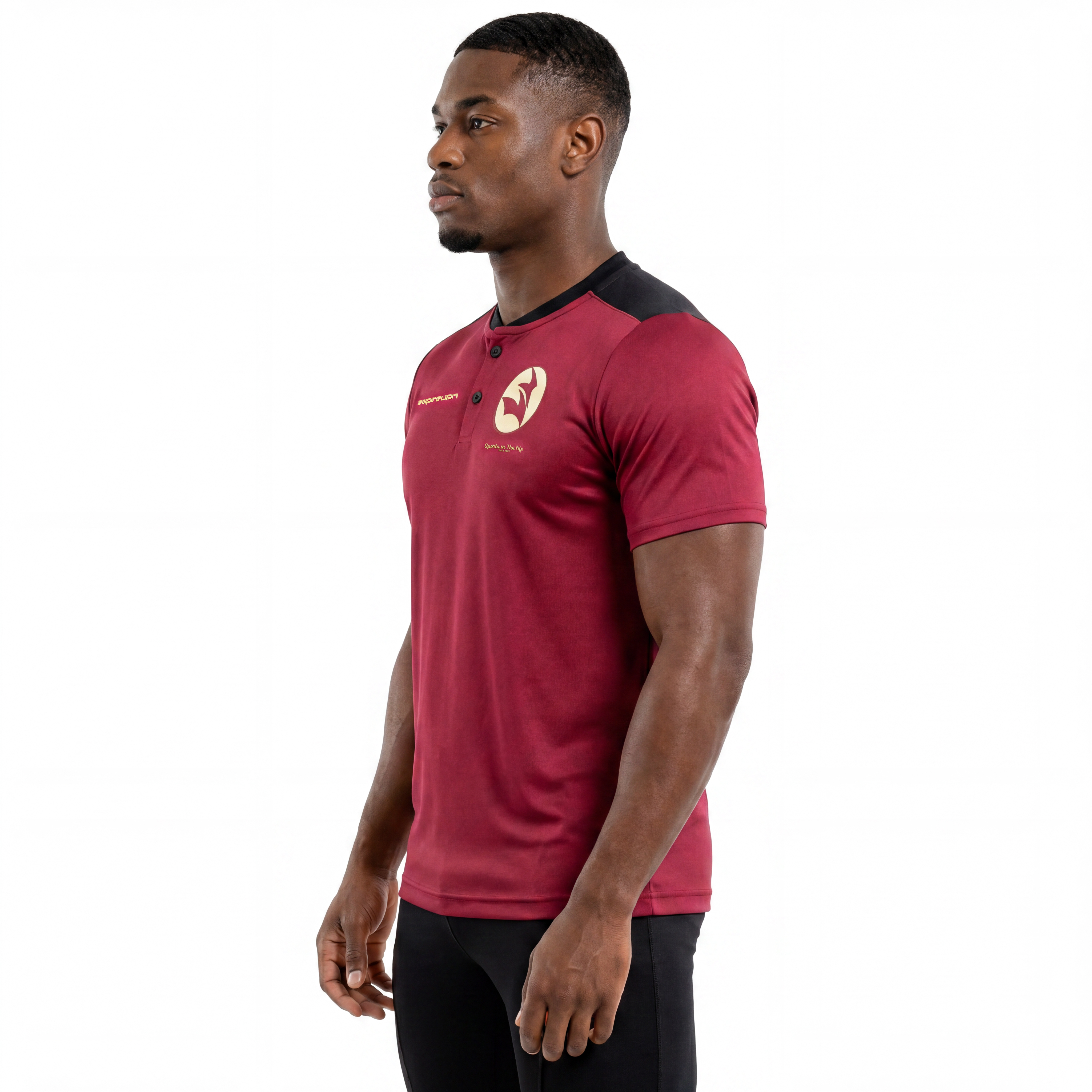 Herren-T-Shirt mit Opa-Knöpfen