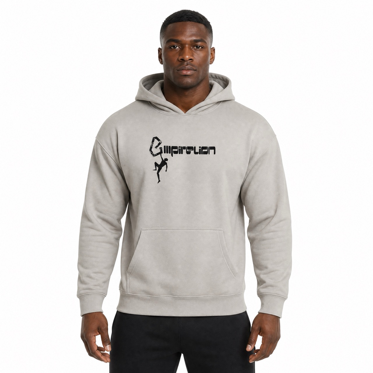 Bedruckter Over-Shoulder-Kapuzenpullover für Herren zum Klettern