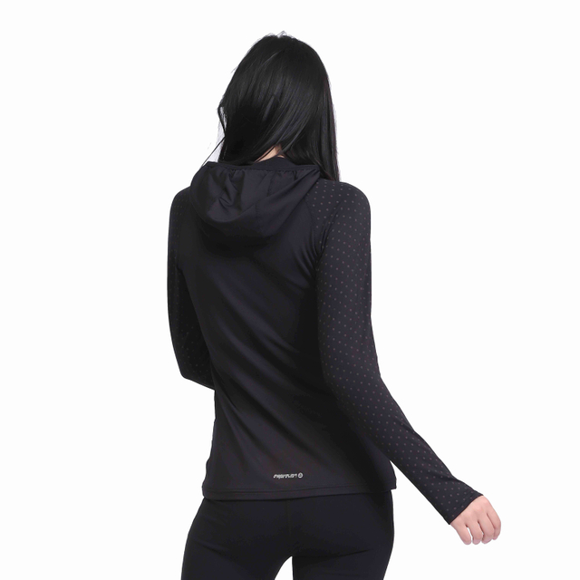 Wärme Unterwäsche für Frauen Langarm Hoodie Fleece gesäumt 