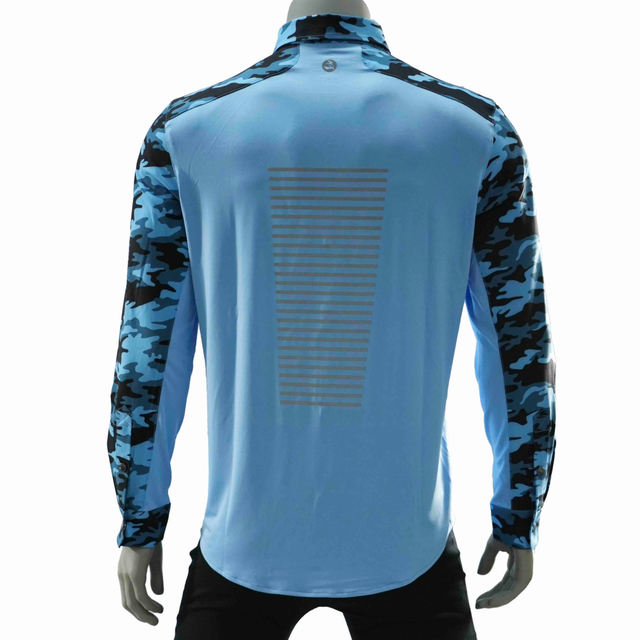 Herren Tarndruckfarbe Blocked Reißverschluss -Pocket -Wanderhemd