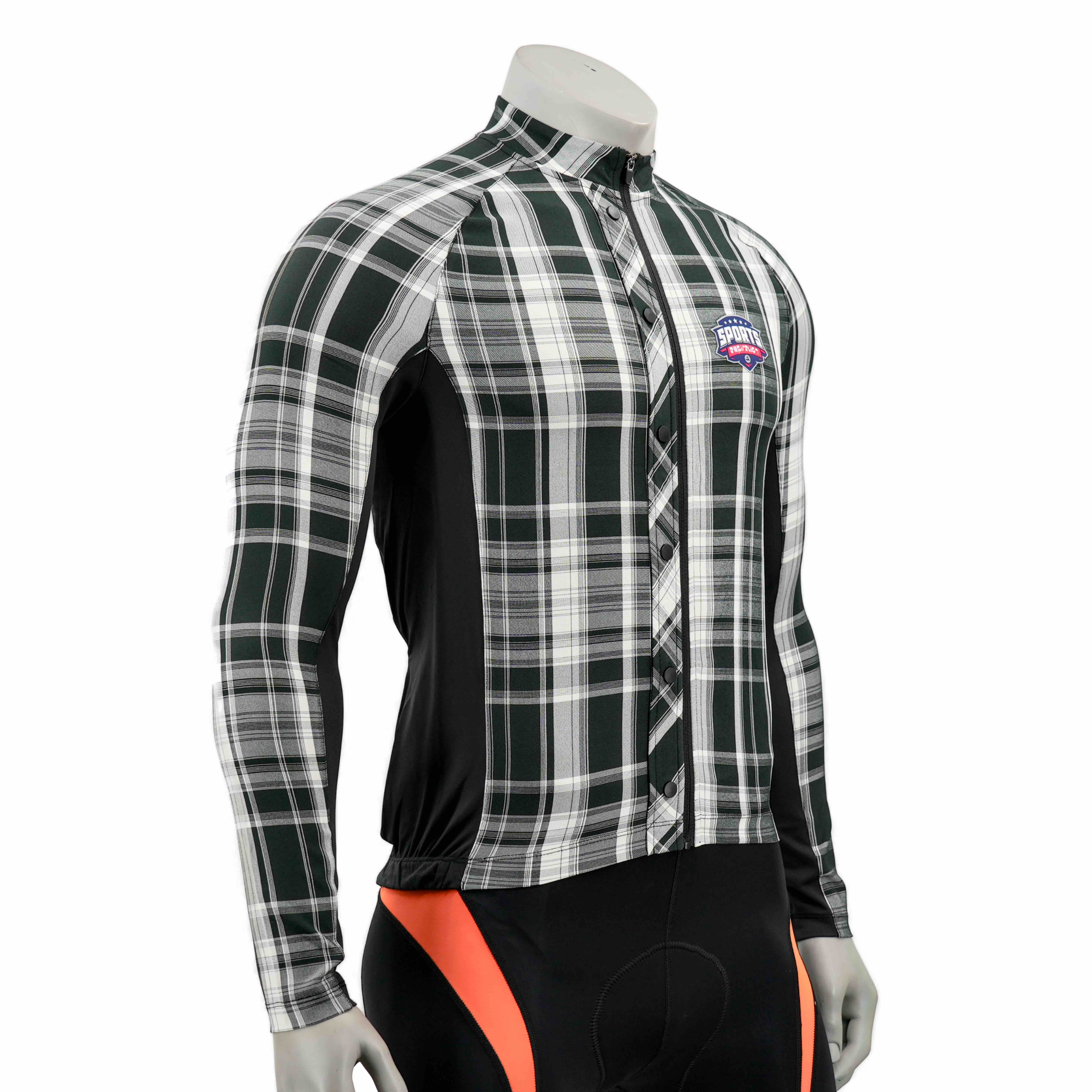 Arnndyed Check-Long-Lonte-Fahrradtrikot