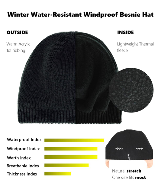 Wasserabweisende, winddichte Schädelkappe, helmkompatible, schneesichere Wintermütze