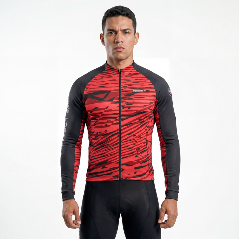 Herren-Fahrradjacke mit Farbblock-Aufdruck