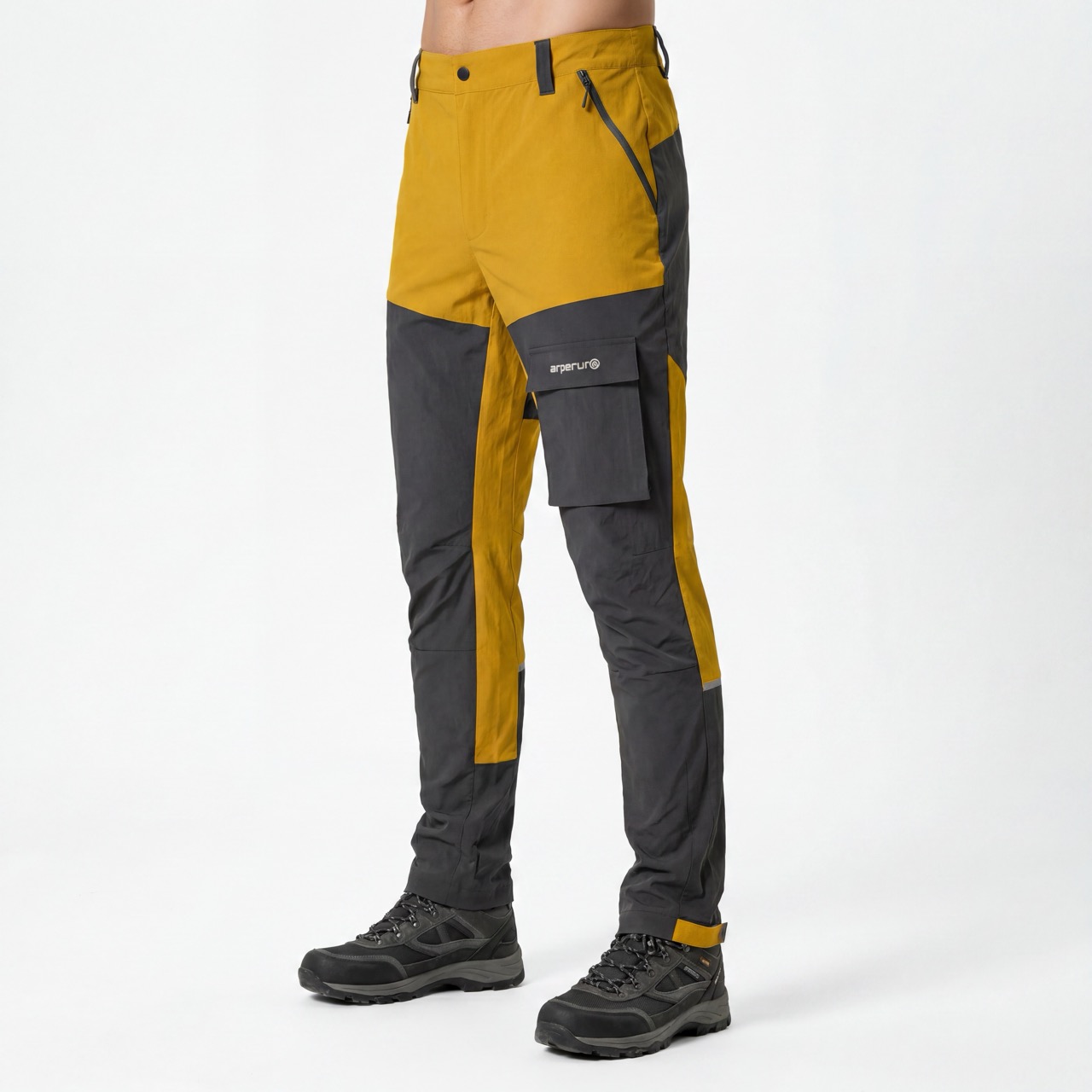 Herren-Wander-Schneehose, Farbblock-Trekkinghose