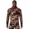 Baselayer-Jersey-Oberteil mit hohem Kragen und Camouflage-Print für Herren