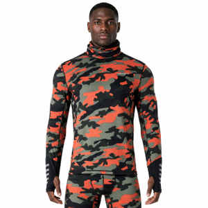 Baselayer-Jersey-Oberteil mit hohem Kragen und Camouflage-Print für Herren