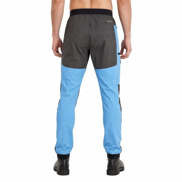 Herren-Wanderhose mit Farbblock-Motiv, elastische Taille