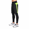 Windfeste Herren-Baselayer-2-in-1-Baselayer-Hose mit verstellbarer Taille für den Außenbereich mit Steppmuster und Farbblock