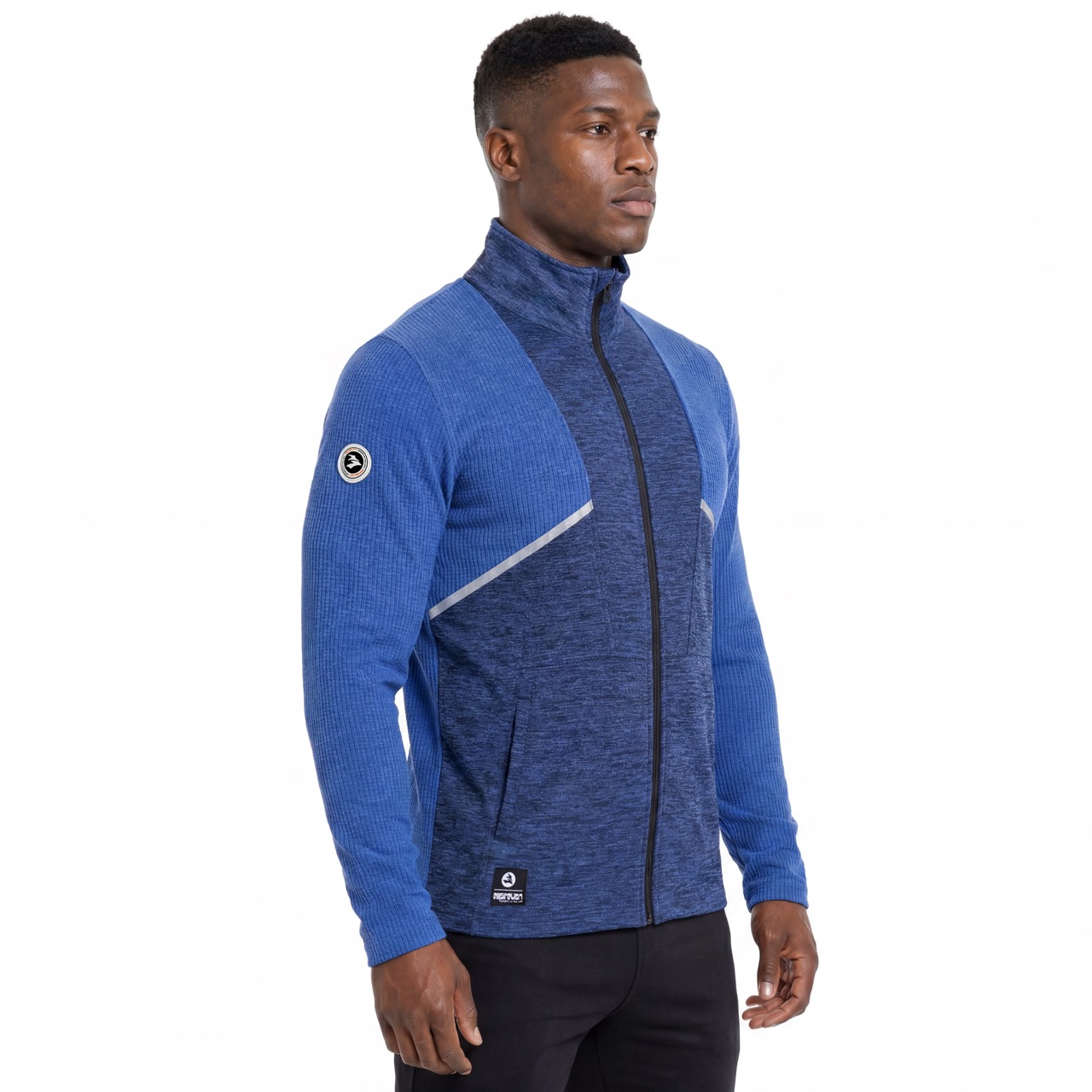 Mittelschwere Herren-Trekking-Laufjacke mit durchgehendem Reißverschluss